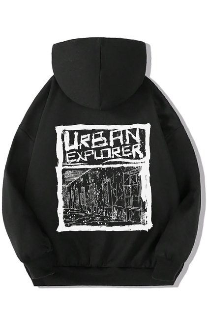 Unisex Kids Urban Explorer Back Printed Hoodie