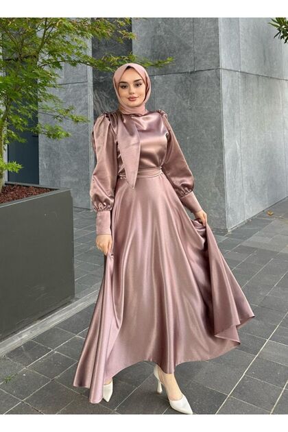 satin hijab dress