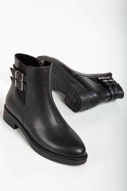 Women's Thermo Flat Sole Boots with Two Buckles
