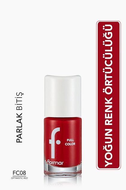 Yoğun Pigmentli Parlak Oje- Full Color Nail Enamel- Fc08 Optımıstıc Red -8690604310449