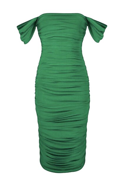 emerald green dress with gold jewelry Elegant Dark Green One-Shoulder Mermaid Prom Dress with Gold Embellishments main image 1