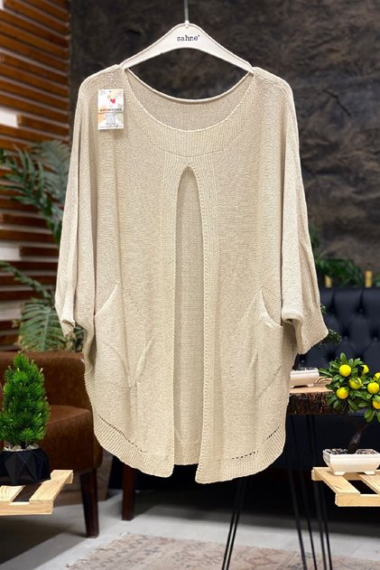 Mercerized Loose Blouse with Open Front Pocket