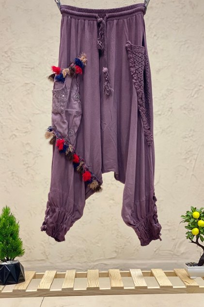 Embroidered Sequin Combed Shalwar Trousers