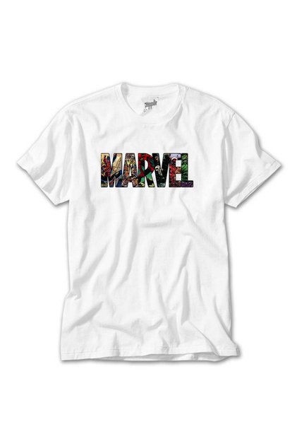 Marvel Heroes in Post 2 White T-shirt