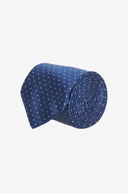 Navy Blue-grey Patterned Men's Tie