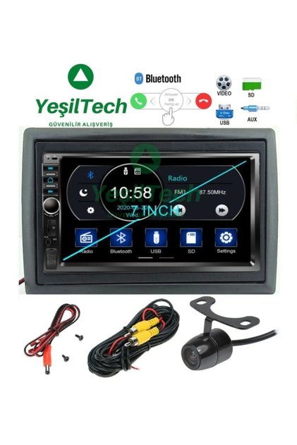 Renault Megane 2 Uyumlu Kıngwın 7 Inch Kamera Hediye Double Teyp Bluetoth Usb