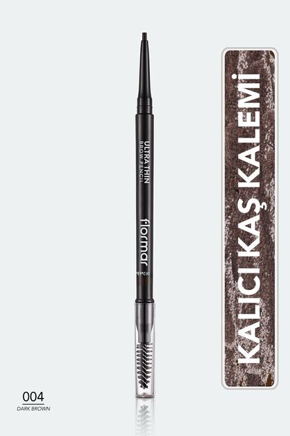 Kaş Kalemi & Fırçası - Ultra Thin Brow Pencil - 004 Dark Brown - 8690604572137