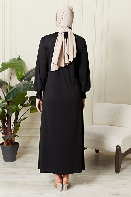 AVVER Kadın Kol Detaylı Kruvaze Yaka Biyeli Yandan Bağlamalı Namaz