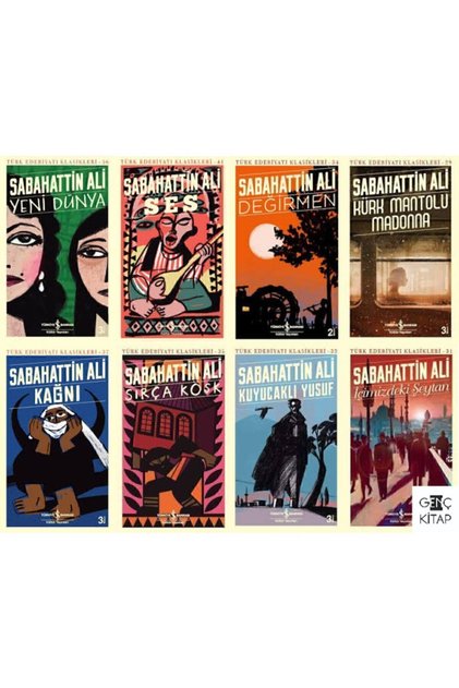 Sabahattin Ali Iş Bankası 8 مجموعة الكتب Kürk Mantolu Madonna - kuyucaklı Yusuf - içimizdeki Şeytan