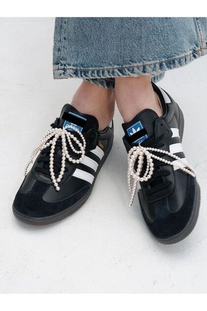 1 Çift Çıkarılabilir Incili Sneaker Charmı , Spor Ayakkabı Charmı, Fiyonk Ayakkabı Tokası Y2k