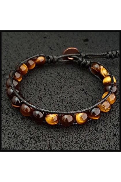 Natural Stone Bracelet, Tiger's Eye Bracelet, Single Wrap Bracelet, Bohemian Bracelet