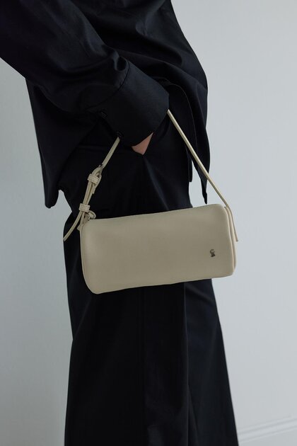 Beige Baguette-Tasche „Lal“