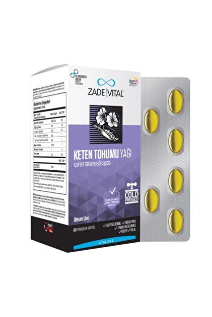 Zade Vital Keten Tohumu Yağı Kapsül Blister Ambalaj 60lı - Fiyatı