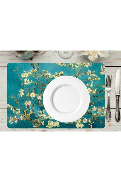PVC set od 4 podmetača sa uzorkom bademovih grana, 30x45 cm