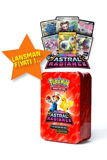 TOYFEST Lisanssız Pokemon 72'li Oyun Kartı Metal Kutu Sword Shield