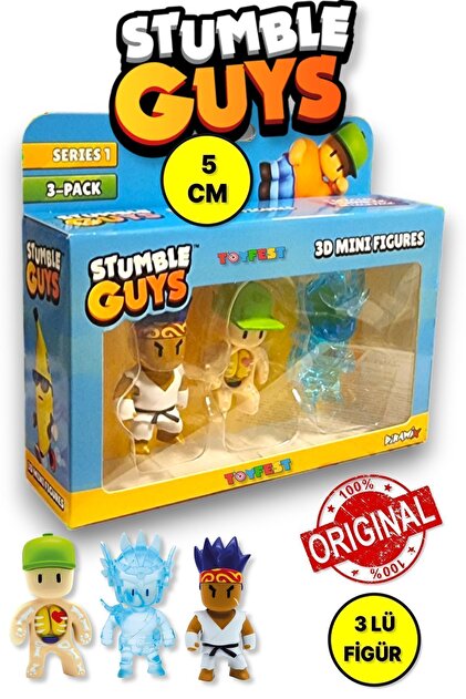 TOYFEST Stumble Guys Seri 1 - 3D Mini 3 lü Figür Seti - 3 ADET