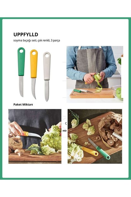 Uppfylld Soyma Bıçağı 3'lü Set