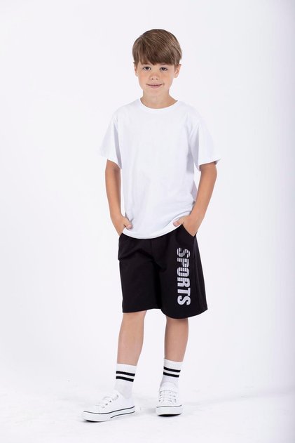 Boy Capri - Black, Sports Printed