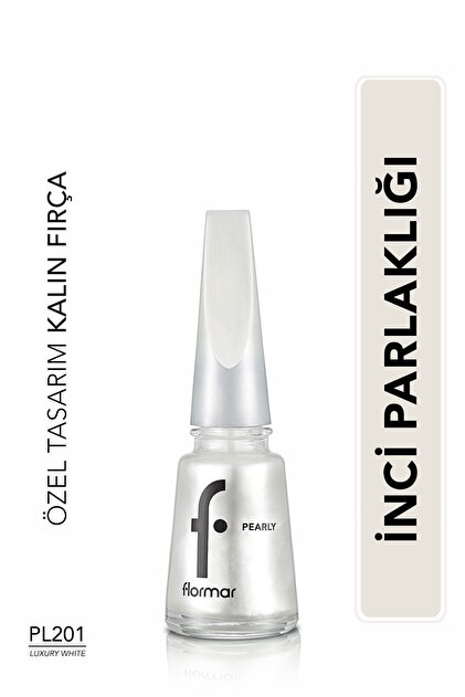Sedefli Parlak Oje (Beyaz) - Pearly Nail Enamel - PL201 Luxury White - 8682536035422