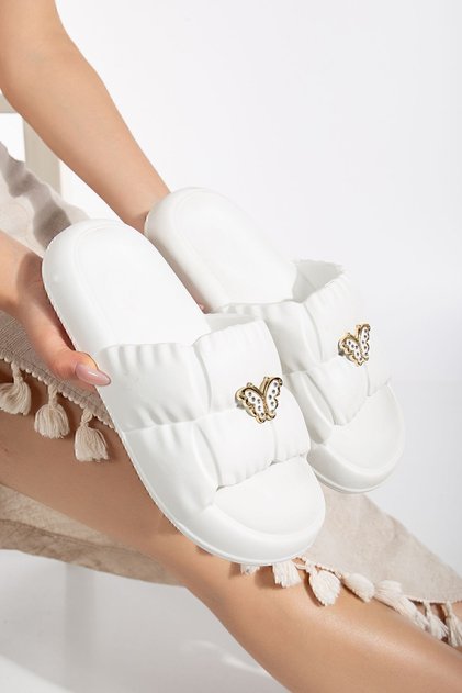 Women's White Beach Sea Pool Slippers