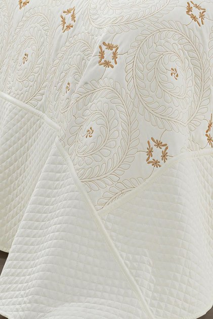 Daily Double Bedspread, Dowry Double Quilted Embroidered Bedspread