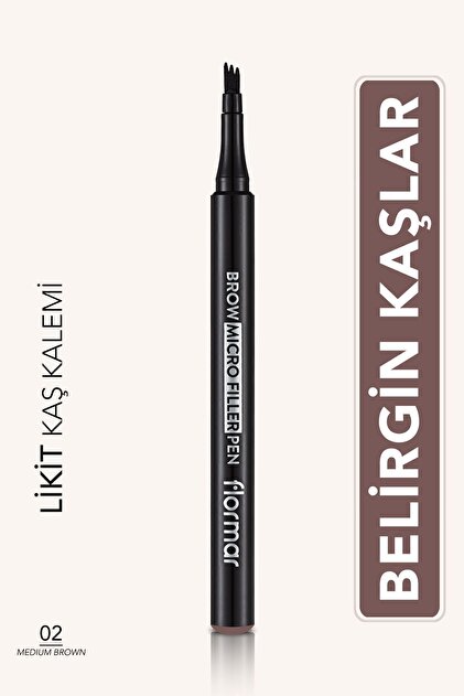 Fırça Uçlu Likit Kaş Kalemi (ORTA KAHVE) - Brow Micro Filler Pen -002 Mdıum Brwn New - 8682536038522