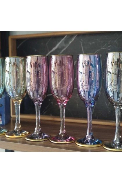 Bistro Renkli Kahve Yanı Su Ve Meşrubat Bardağı