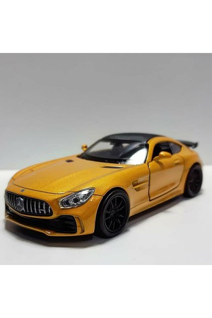 1.36 Scale Welly Brand Licensed Mercedes Amg Gtr 12cm Yellow Color Model Metal Car