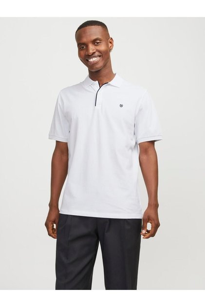 Jack Jones Jprblasaınz Ss Polo Men's White Tshirt 12237839-01