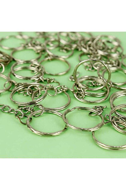 HİSARAKSESUAR 100 Pieces Chained Keychain Ring Amigurumi Macrame