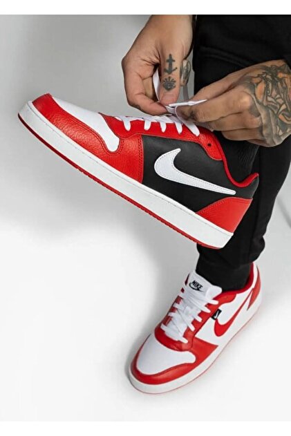 nike ebernon low red and white
