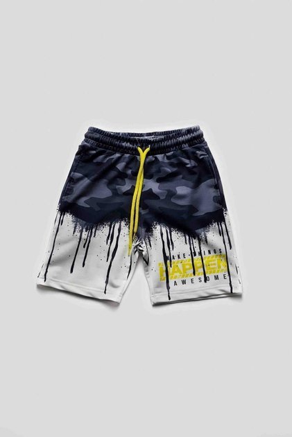 Camouflage Printed Boys' Anthracite Shorts