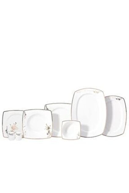 KORKMAZ Link Collection 28 Parça Kare Kahvaltı Takımı A8678