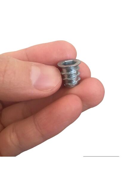 GLASWEN Metal Euro Dişli Dübel Ahşap Dübeli M6 8x13 Diş Çinko