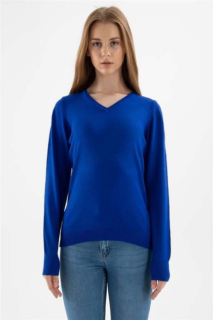 V-Neck Sweater Cobalt Blue