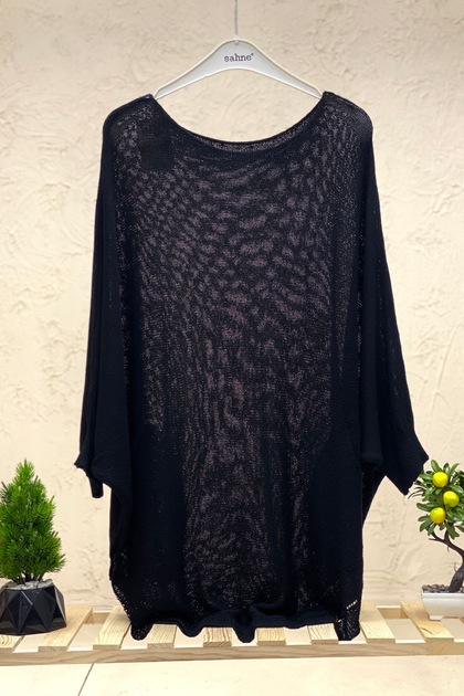 Bat Double Pocket Mercerized Tunic Blouse