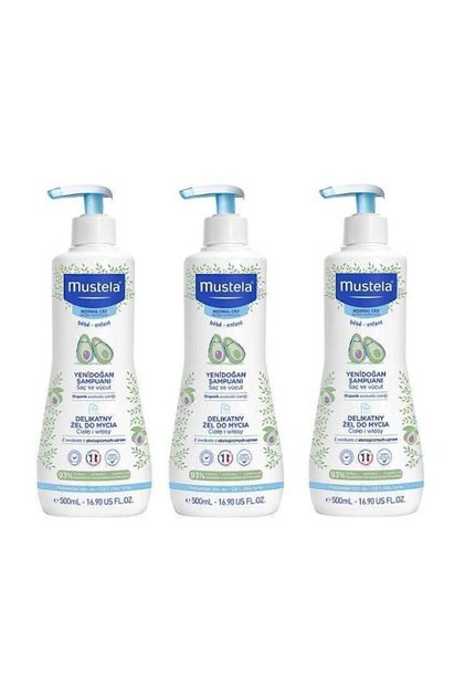 Gentle Cleansing Gel 500 ml Newborn Shampoo - 3 Pieces