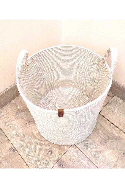 Multi-Purpose Wicker Bathroom Decor, Towel Basket, Flower Pot 30X30 Cream
