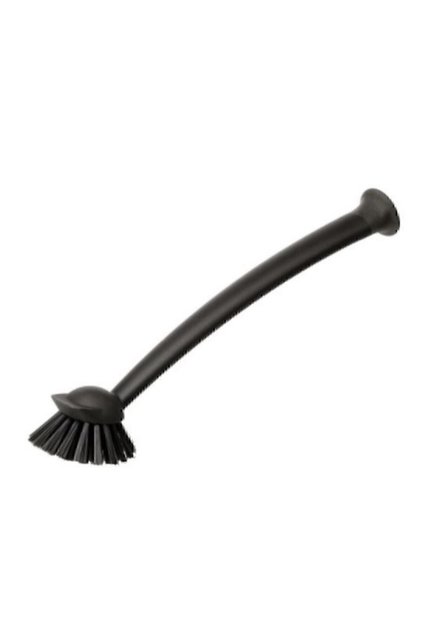 Plastic Dish Brush with Suction Cup - Black