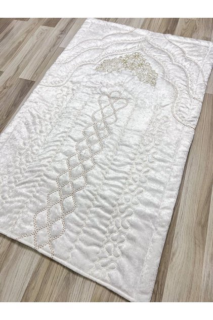 French Guipure Embroidered Velvet Dowry Bridal Set Prayer Rug