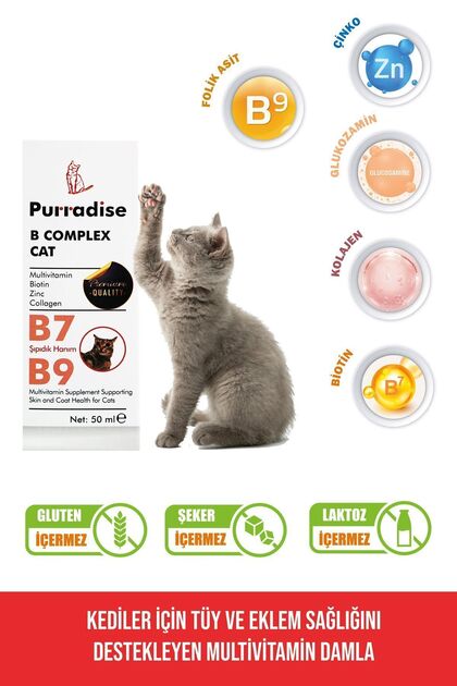 - B Complex Kedi Tüy Sağlığı Damlası