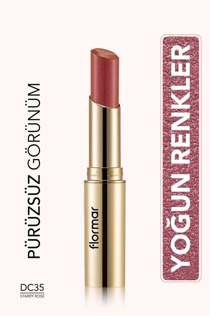 Flormar Deluxe Cashmere Lipstick Stylo Metalik Gül Kurusu Ruj DC35