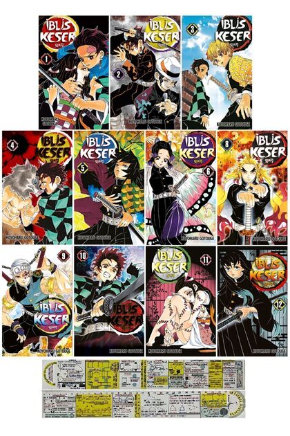 İblis Keser Demon Slayer 1-2-3-4-5-6-8-9-10-11-12. Ciltler Manga Seti 11 Kitap