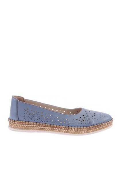 Anatomical Genuine Leather Women's Ballerinas - Soft Blue Denim, Model 26352623