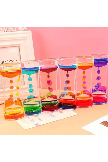 Relaxing Stress Relief Liquid Gel Hourglass - Decorative Artwork Gift Package