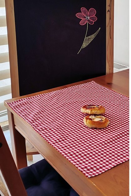 School Lunch Napkin, Lunch Cover, School Cover, 1 Piece Children's Napkin, Red Checkered Fabric