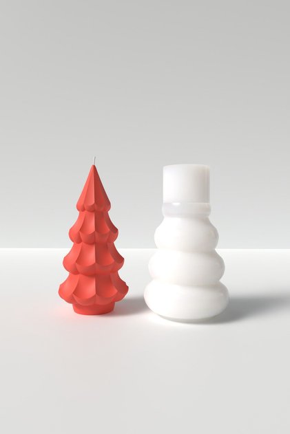 Küçük Yılbaşı Ağacı Mum Silikon Kalıp 10 x 4.8 cm - Çam Ağacı Mum Kalıbı, Yılbaşı Mum Kalıbı