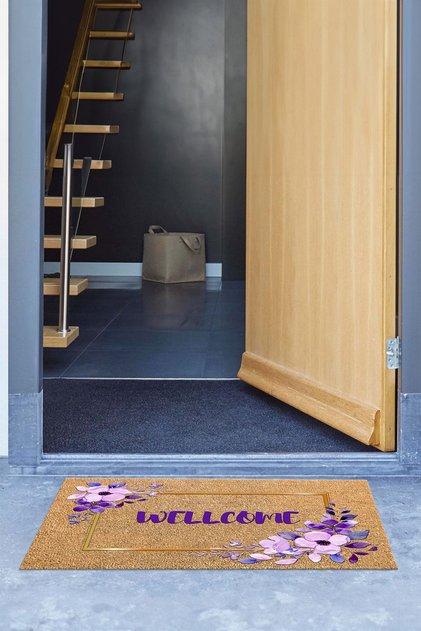 Welcome Written Printed Non-Slip Base Erasable Door Mat (40X60Cm)