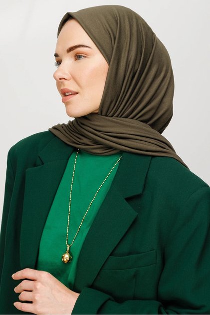 Shawl Combed Cotton Specially Stitched Khaki