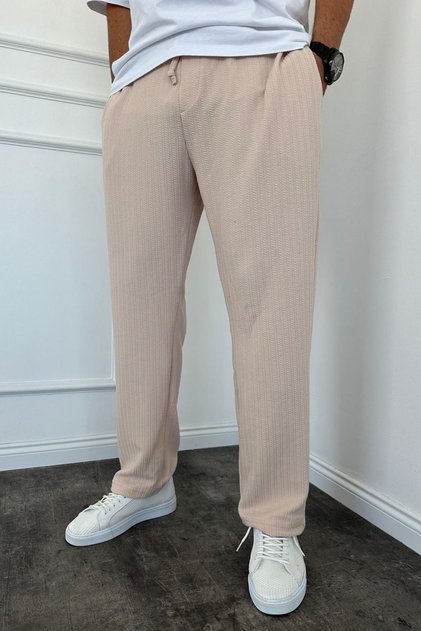 Men's Baggy Fit Full Lycra Elastic Waist Cream Jogger Ke-5070